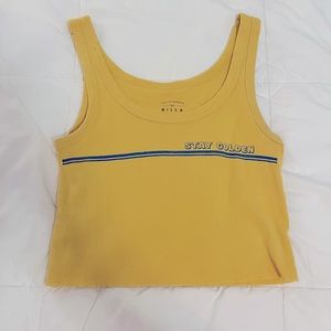 BILLABONG yellow stay golden cropped tank